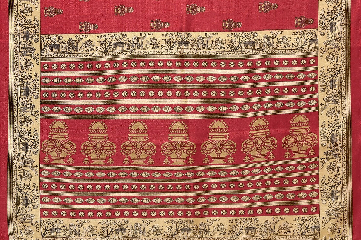 Vamika maroon Printed Art Silk Saree