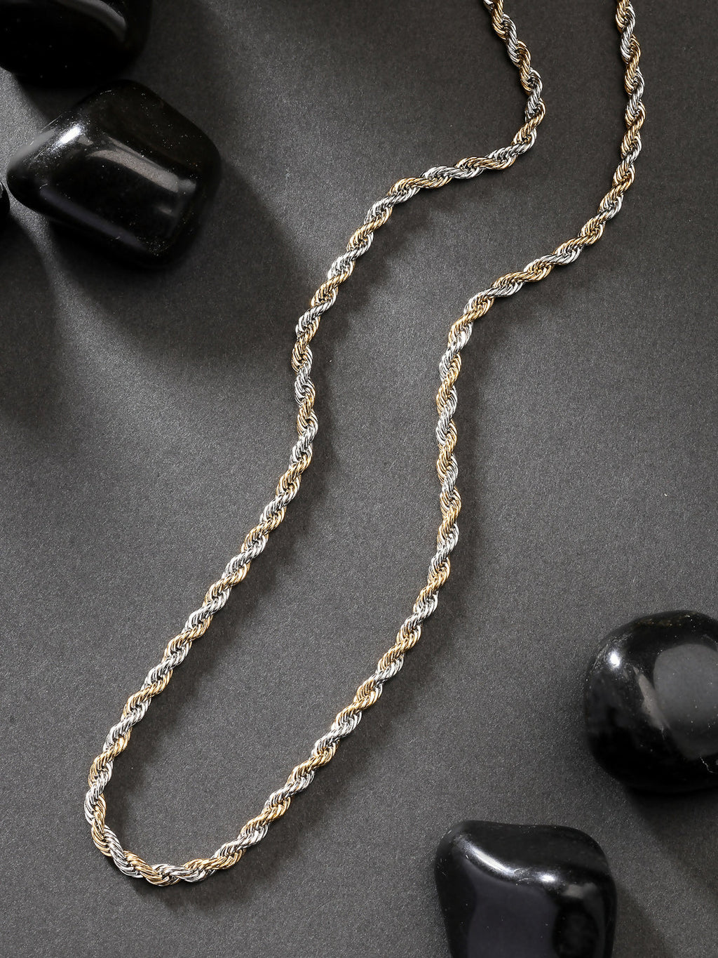 NVR Men's Rhodium-Plated Stainless Steel Chain