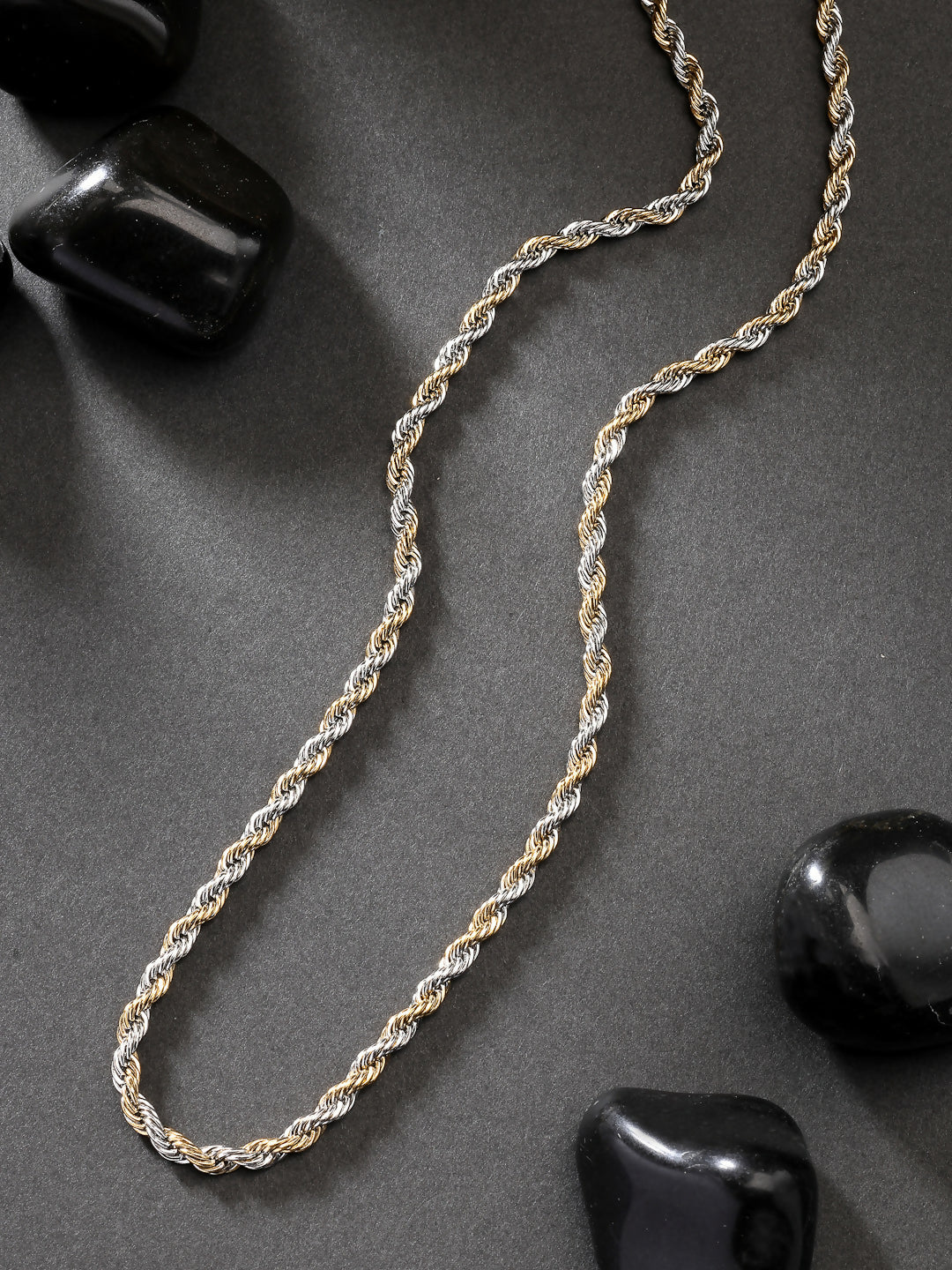 NVR Men's Rhodium-Plated Stainless Steel Chain