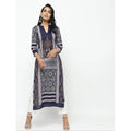 Cheera Navy Blue Straight Printed Kurta