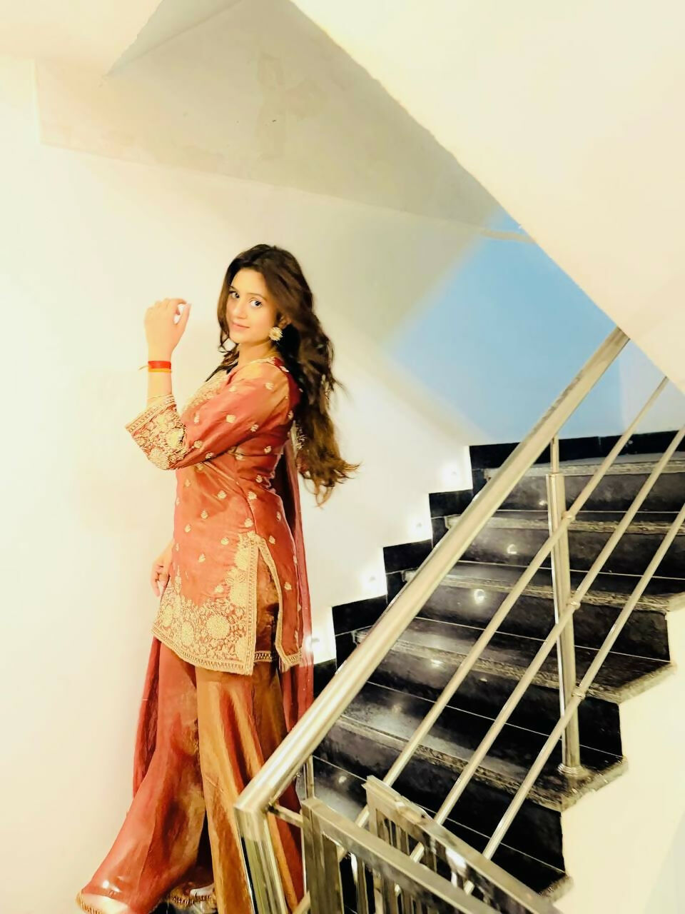 Teeya Creation Goldern Fendy Silk Embroidery Work Designer Wedding Wear Palazzo Suit - Distacart