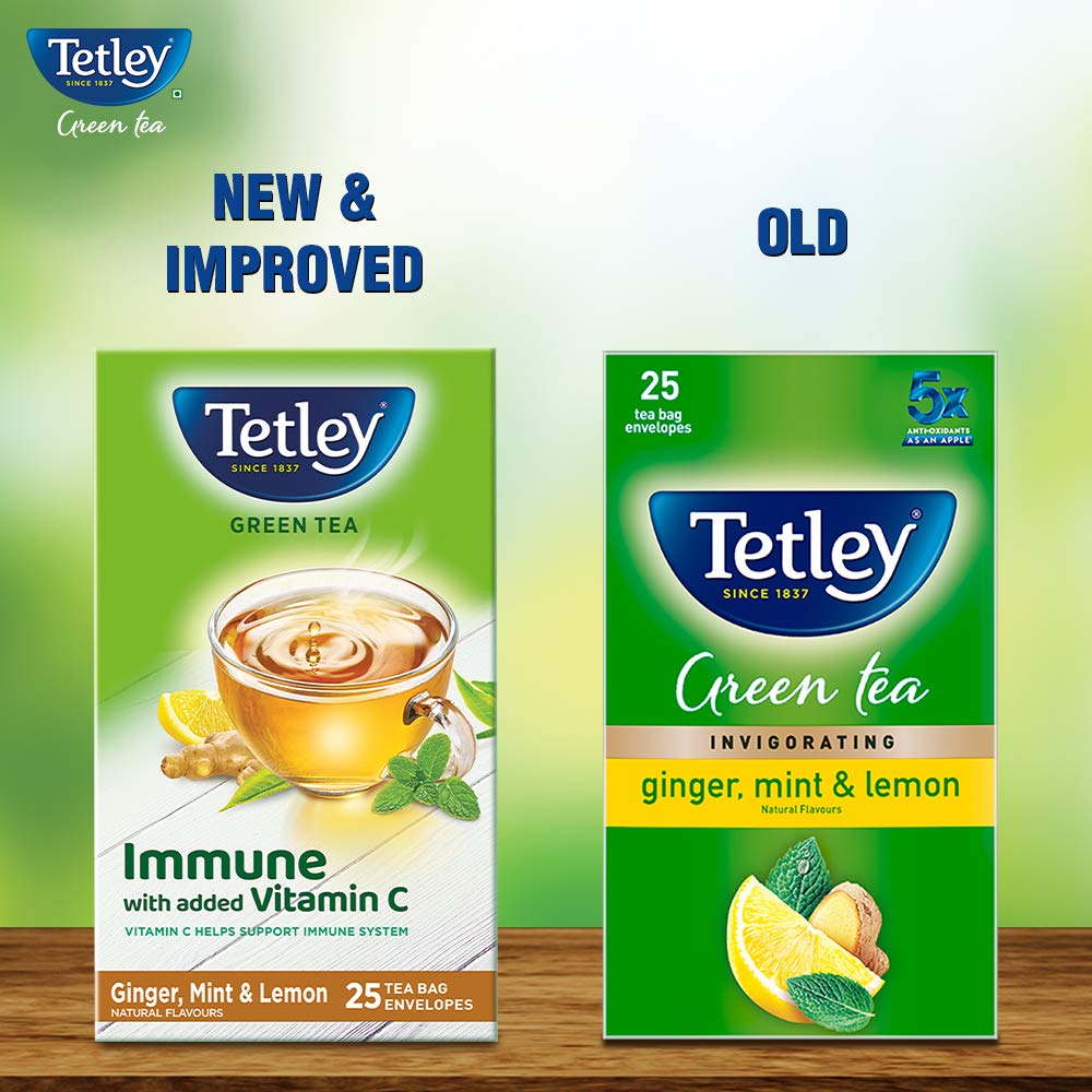 Tetley Green Tea Ginger, Mint and Lemon Tea Bags