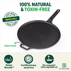The Indus Valley CASTrong Cast Iron Tawa With Long Handle,Pre-seasoned, Nonstick, 100% Pure, Toxin-free, Induction, 28.5cm, 2.4kg - Distacart