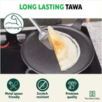 The Indus Valley CASTrong Cast Iron Tawa With Long Handle,Pre-seasoned, Nonstick, 100% Pure, Toxin-free, Induction, 28.5cm, 2.4kg - Distacart