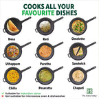The Indus Valley CASTrong Cast Iron Tawa With Long Handle,Pre-seasoned, Nonstick, 100% Pure, Toxin-free, Induction, 28.5cm, 2.4kg - Distacart