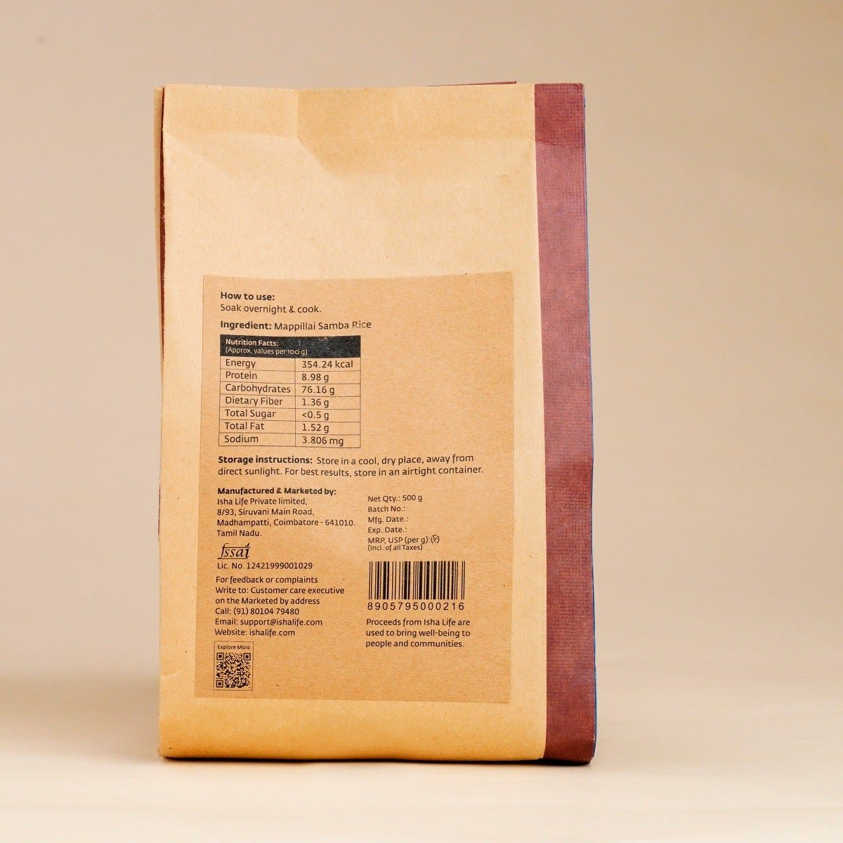 Isha Life Mappillai Samba Rice - Distacart