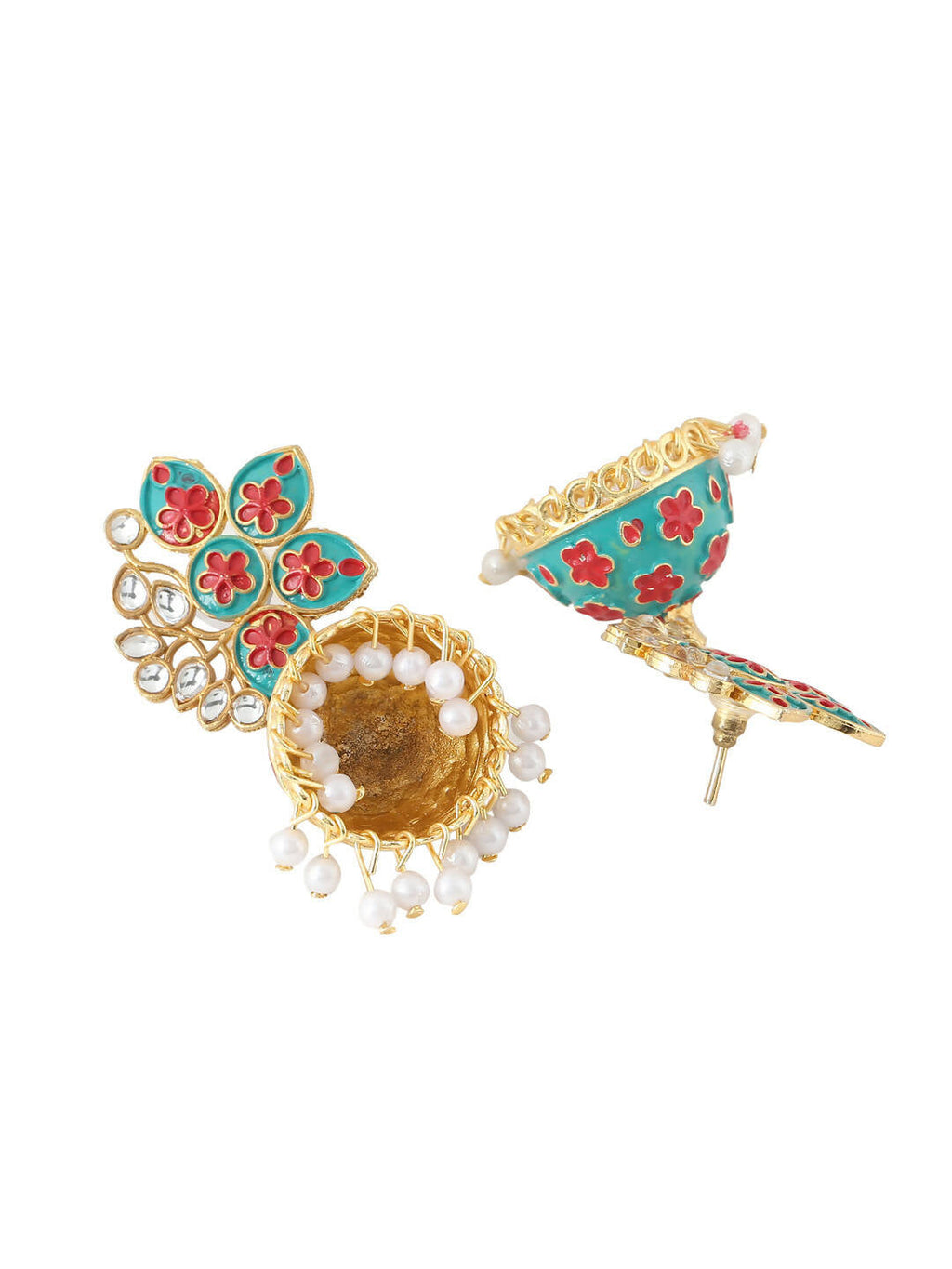 NVR Women Green Dome Shaped Jhumka Earrings - Distacart