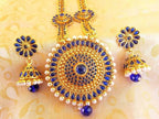 Blue Color Kemp Long Necklace Set