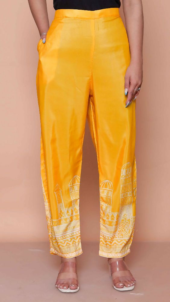 Miravan Womens Yellow Digital Printed Kurta Set - Distacart
