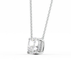Cauer Elegant 14K White Gold Plated Moissanite Pendant Necklace