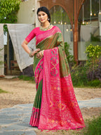 Shree Shyam Fashion Mehendi Soft Silk Saree - Distacart