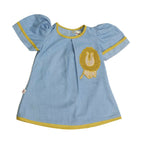 Mhyssa Blue Puff Sleeve A-line Frock