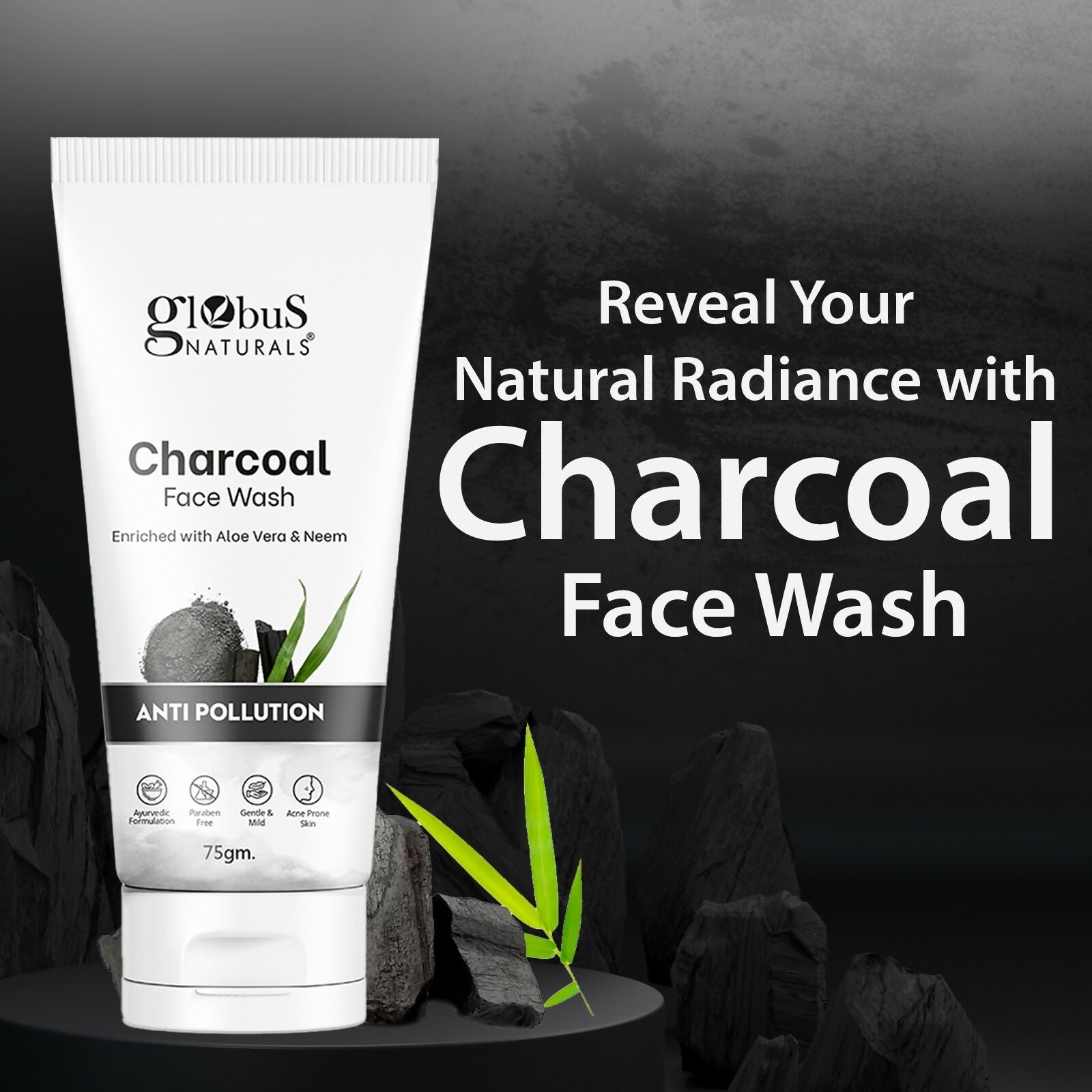 Globus Naturals Anti Pollution Charcoal Face Wash - Distacart