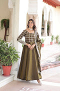 Joban Fashion Mehndi Kurta Set Silk Sequins , Zari, Coding & Thread Embroidered work - Distacart