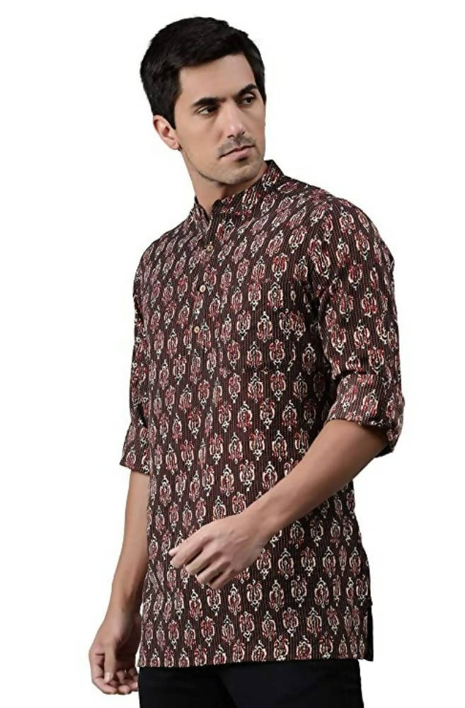 Janasya Men's Brown Cotton Kurta - Distacart