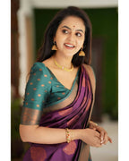 DEIANA'S Beautiful Designer Golden zari Soft Lichi Silk Saree - Majenta