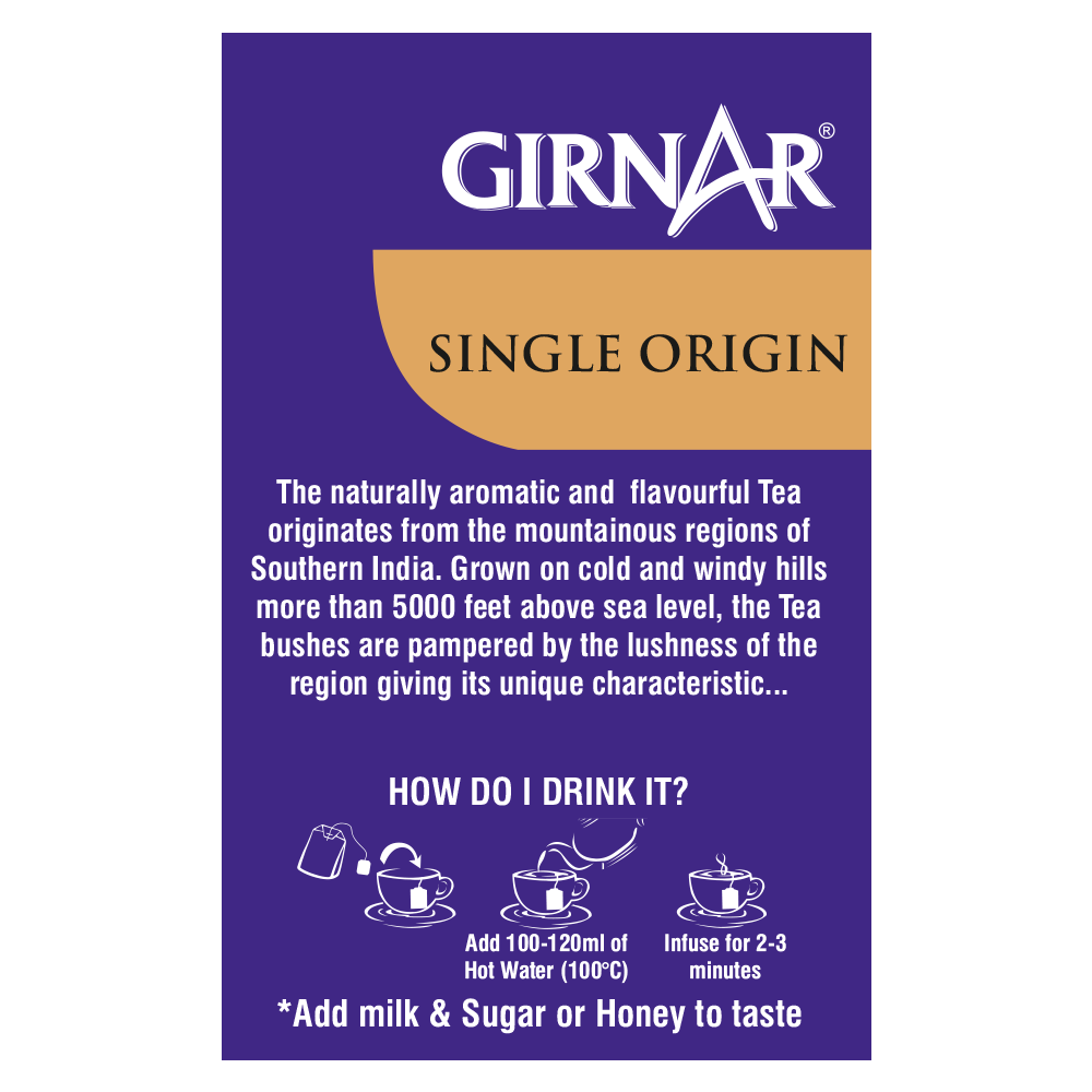 Girnar Single Origin Black Tea Bags - Nilgiri - Distacart