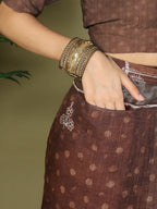 Shree Shyam Fashion Cotton Brown Saree - Distacart