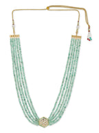 Green Gold-Toned Brass Gold-Plated Necklace - Ruby Raang - Distacart
