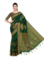 Mimosa Women's Dark Green Kanchipuram Art Silk Saree - Distacart