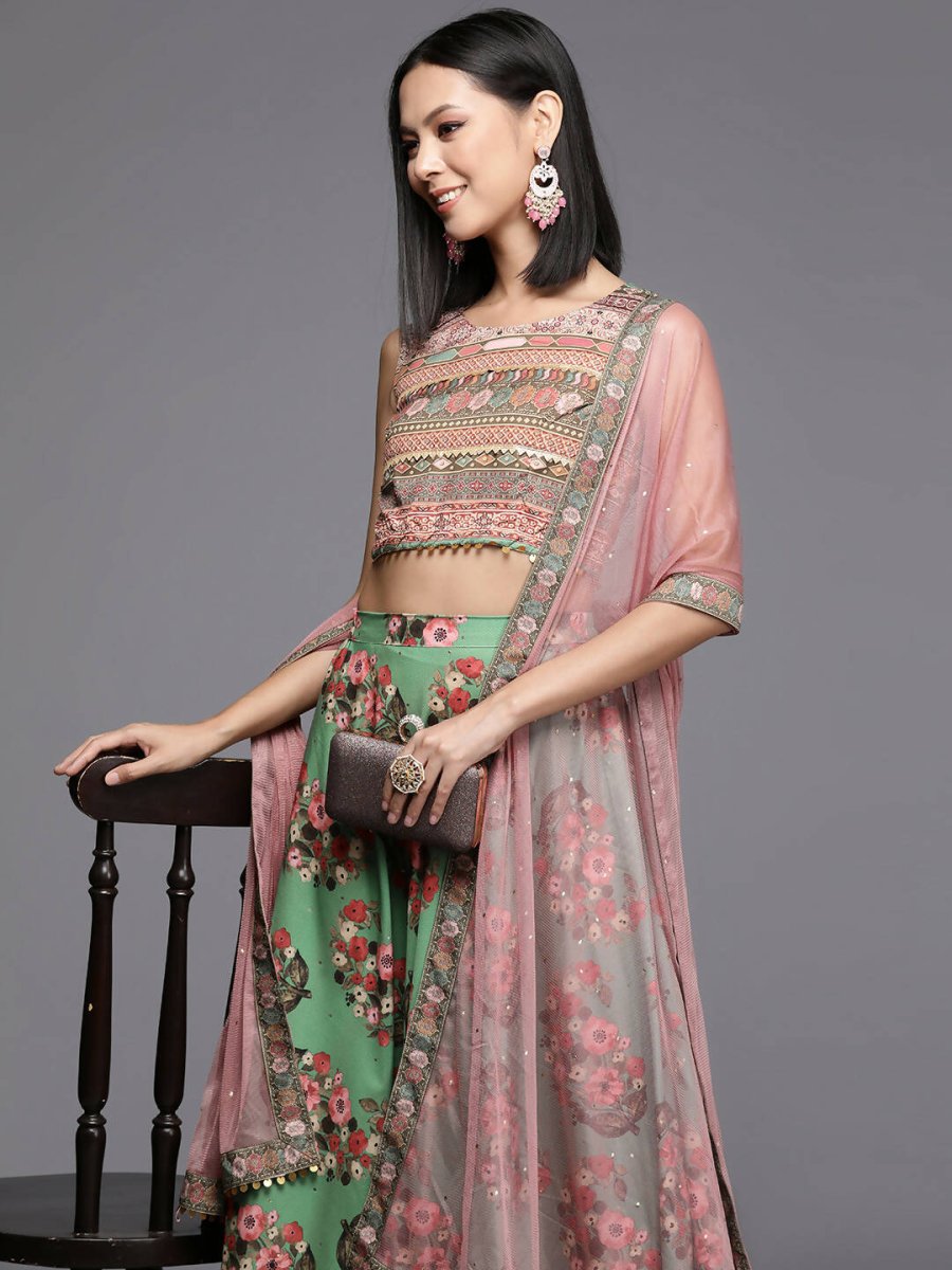 Ahalyaa Women's Traditional wear Lehenga Choli - Green