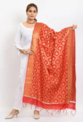 Mominos Fashion Moeza Women's Banarsi Silk All Over Woven Design Red Dupatta - Distacart