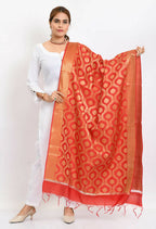 Mominos Fashion Moeza Women's Banarsi Silk All Over Woven Design Red Dupatta - Distacart