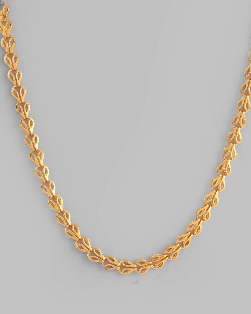 VOJ Gold-Polished Designer Contemporay Chain For Men