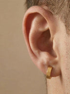 NVR Men's Gold Plated Hoop Earrings - Distacart