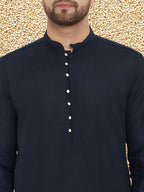 Even Apparels Men's Pure Cotton Navy Kurta