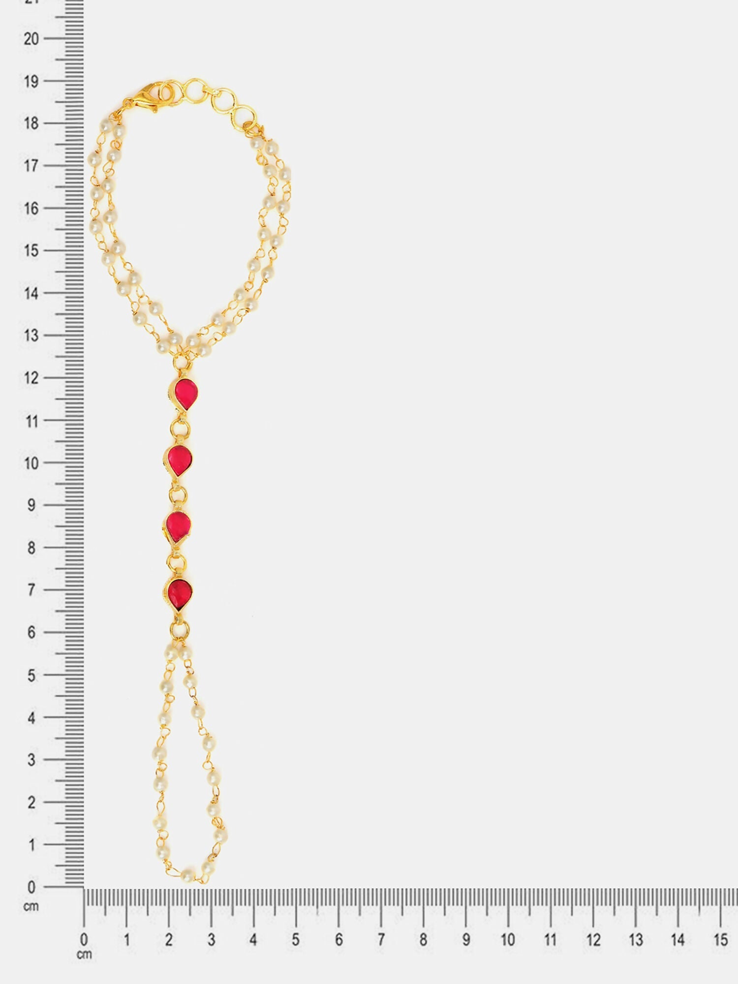 Ruby Raang Gulnaar Pearl Ruby Haath Phool - Distacart
