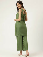 Joban Fashion Green Rayon and Embroidered Work Straight Kurta Bottom Set