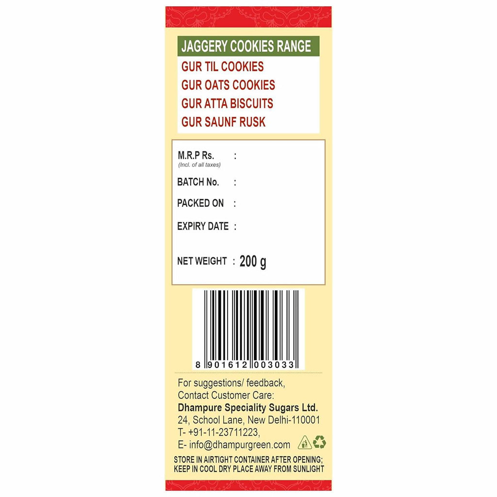Dhampur Green Gur Crackers Cookies - Distacart