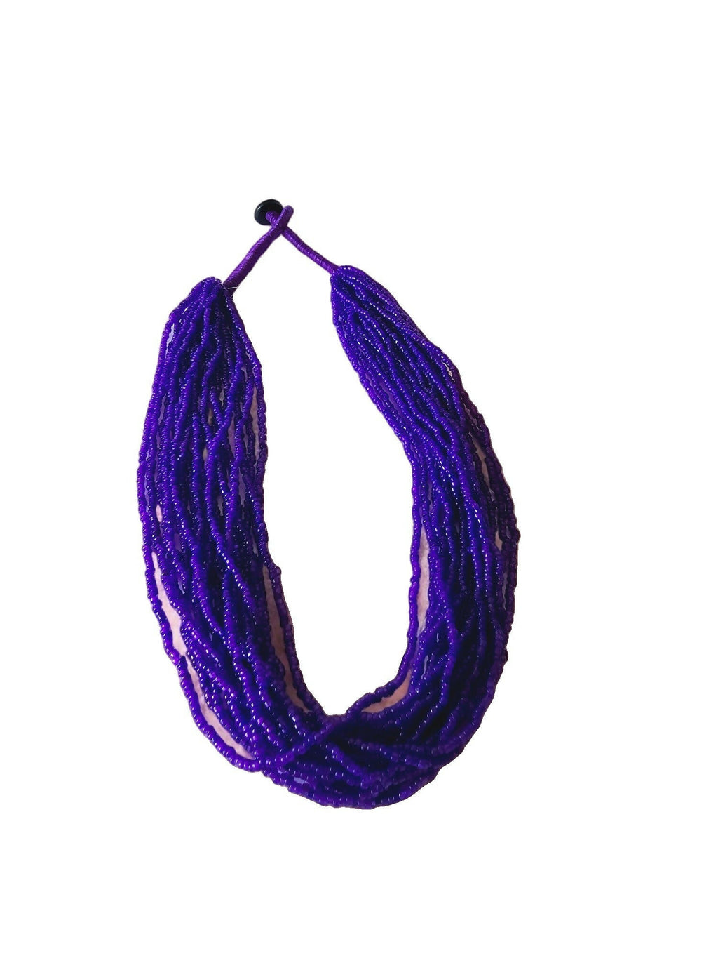 Inhanns Handmade Beaded Multilayer Necklace, 20 Layers - Purple