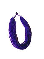 Inhanns Handmade Beaded Multilayer Necklace, 20 Layers - Purple