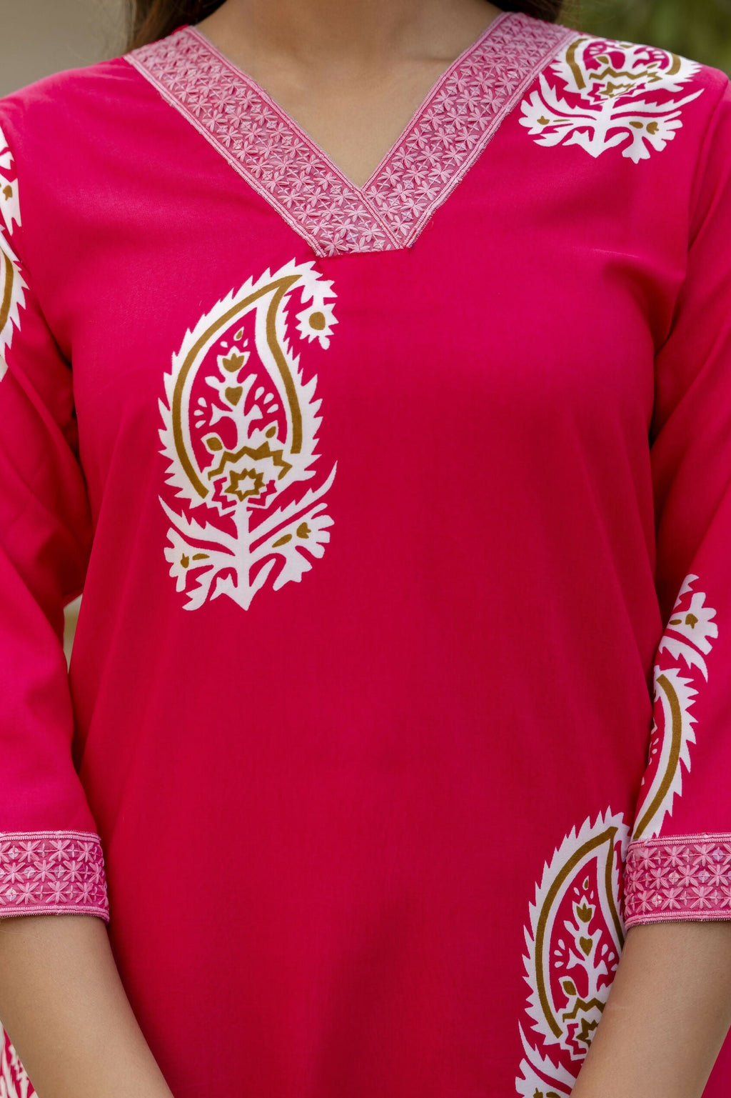 The52 Women's Beautiful Rayon Fabric Printed Work Straight Kurta Pant and Dupatta Set - Distacart