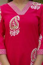 The52 Women's Beautiful Rayon Fabric Printed Work Straight Kurta Pant and Dupatta Set - Distacart