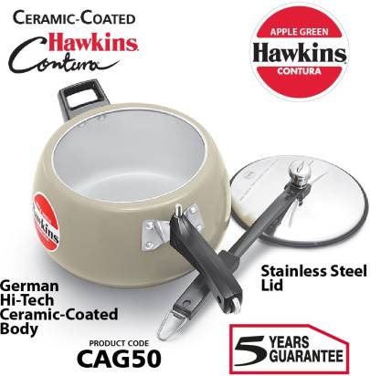 Hawkins Ceramic Coated Contura 5 L Pressure Cooker (CAG50)