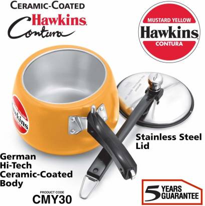 Hawkins Ceramic Coated Contura 3 L Pressure Cooker (CMY30)