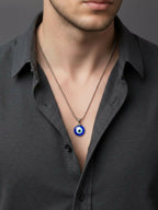 NVR Unisex Silver Plated Evil Eye Pendant with Chain - Distacart