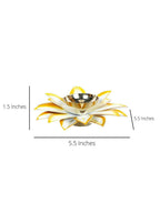 CraftVatika Gold-Toned Lotus Shaped Diya For Pooja