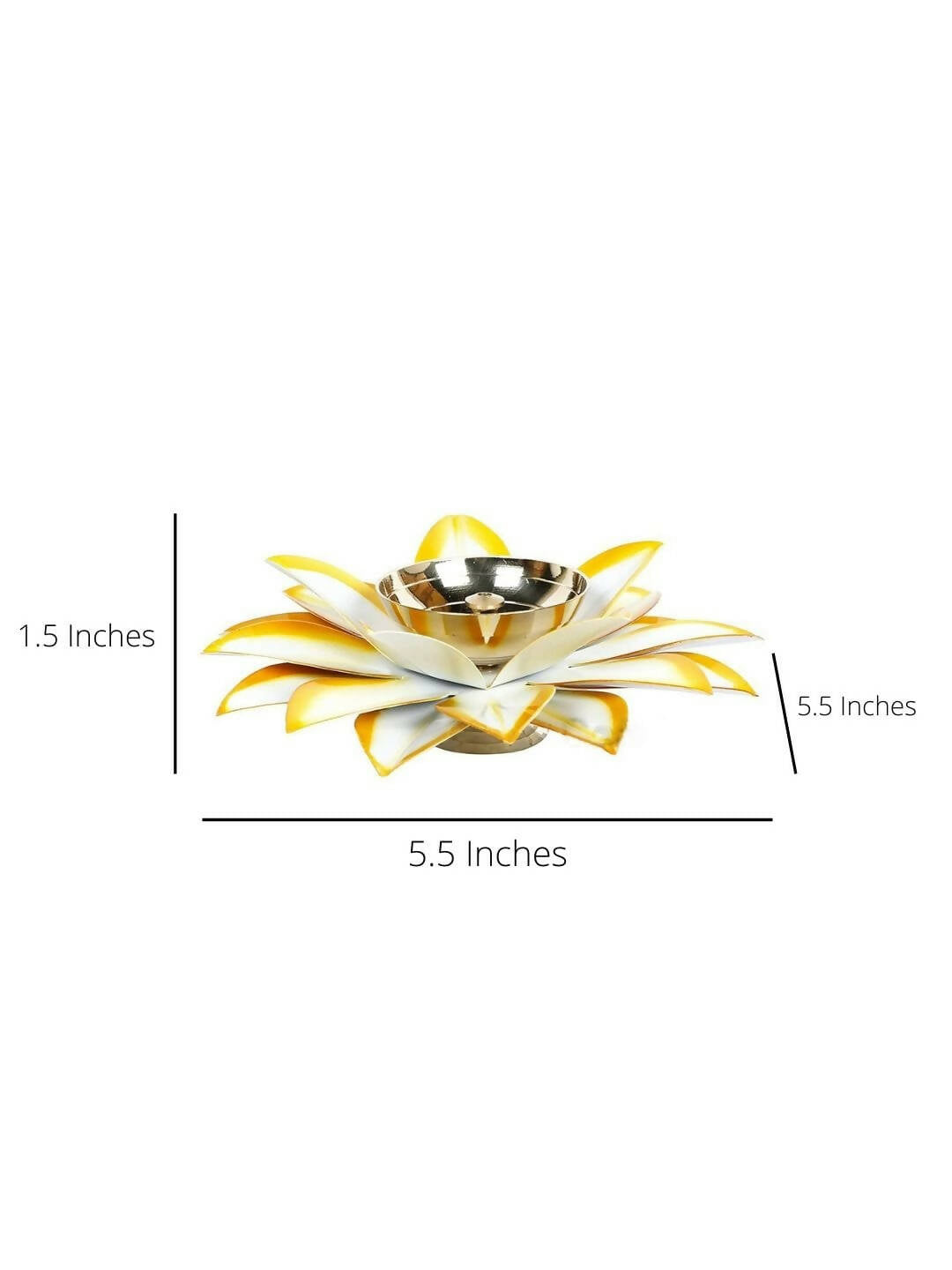 CraftVatika Gold-Toned Lotus Shaped Diya For Pooja