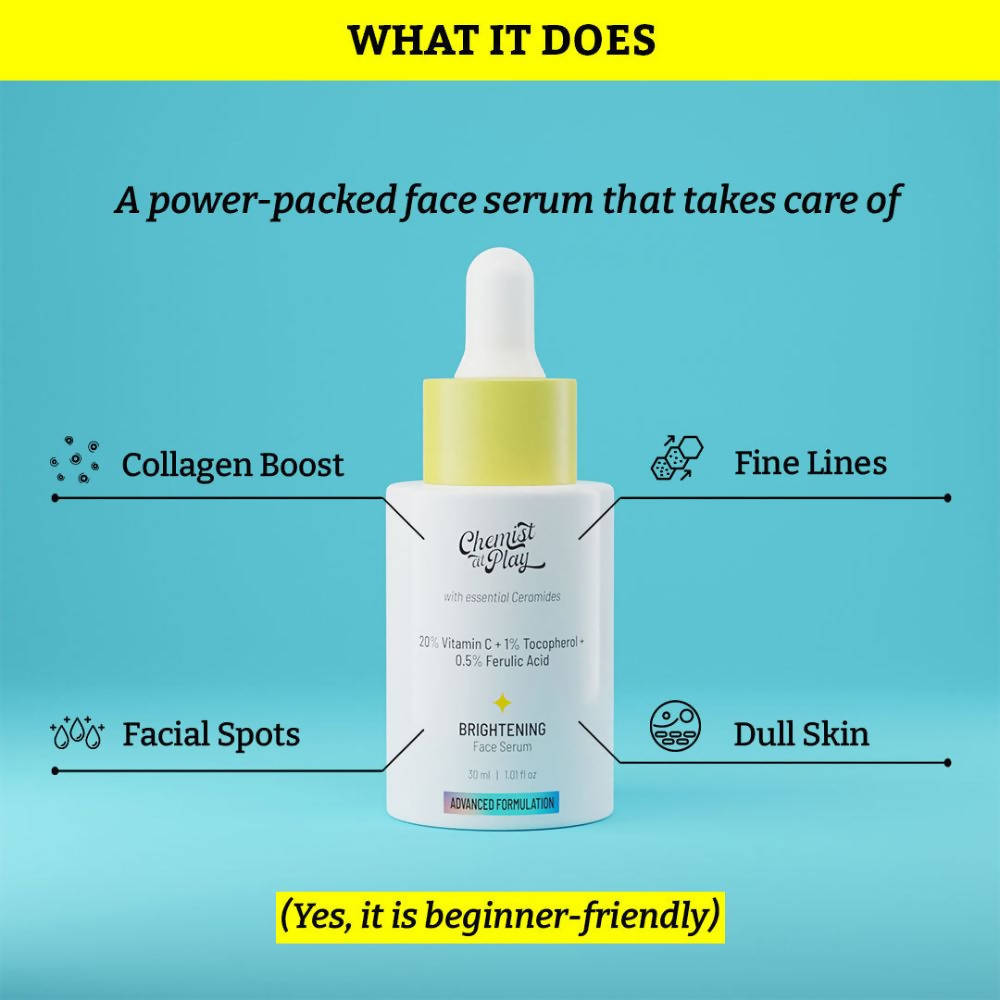 Chemist at Play 10% Vitamin C Skin Brightening Face Serum For Glowing, Radiant Skin