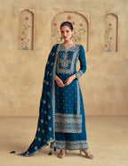 Anaita Teal Premium Chinon Embroidered Dhaga Sequence Work Ready Made Suit - Distacart