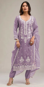 Anaita Light-lavender Embroidered Silk Stitched Salwar Suit - Distacart