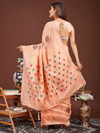 Shree Shyam Fashion Neerja Orange Linen Cotton Saree