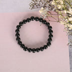 NVR Men & Women Black Marbel Crystal Elasticated Bracelet - Distacart
