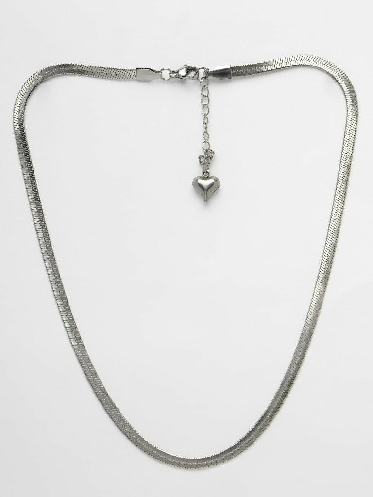 NVR Women's Silver-Toned German Silver Oxidised Chain