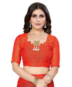 Vamika Rama Green Chiffon Brasso Bollywood Style Woven Saree (DEVINA RAMA) - Distacart