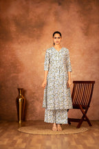 Joban Fashion Blue Hand Block Printed Cotton Suit Set - Distacart